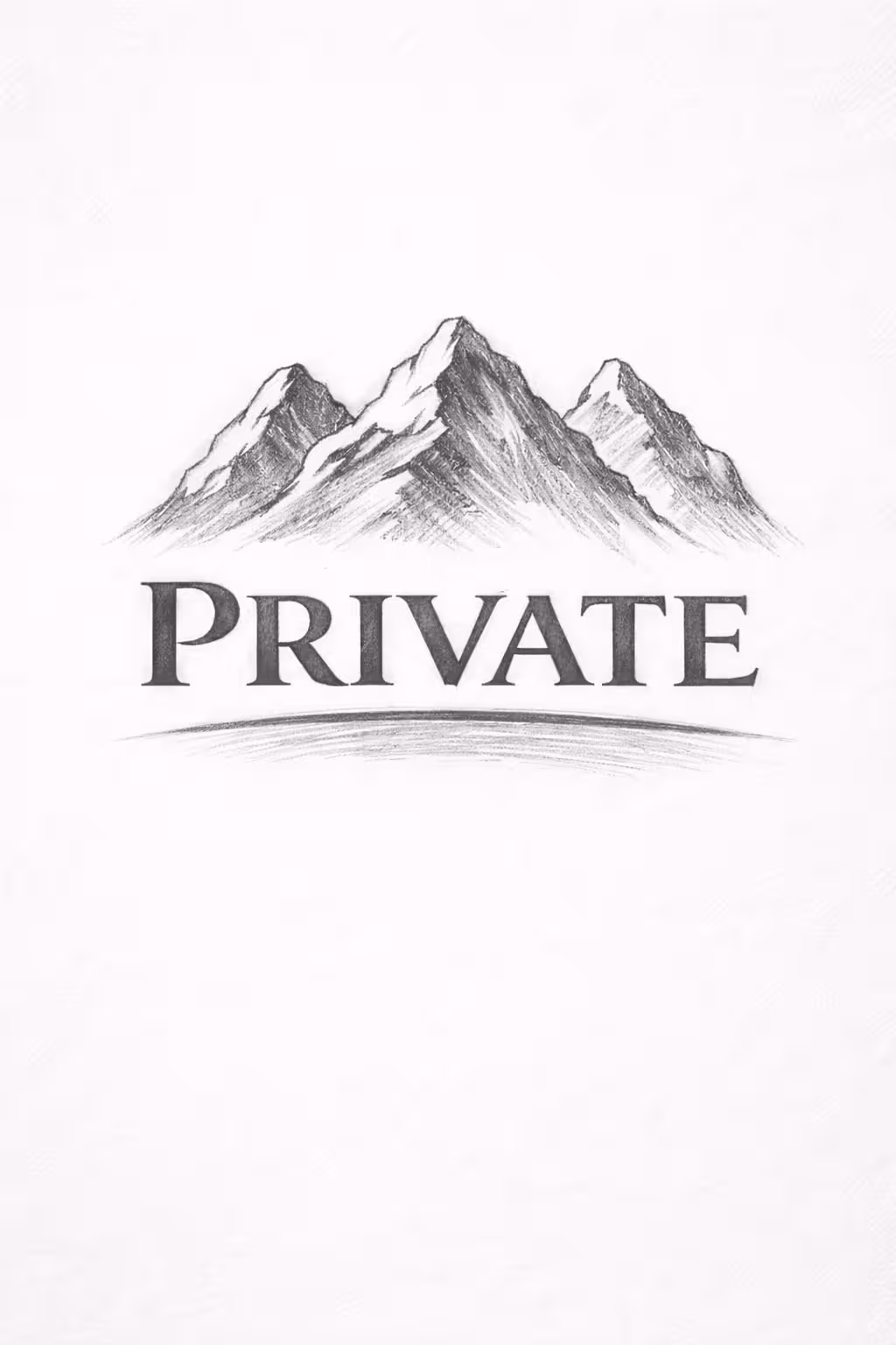 Скица с молив на лого PRIVATE Water